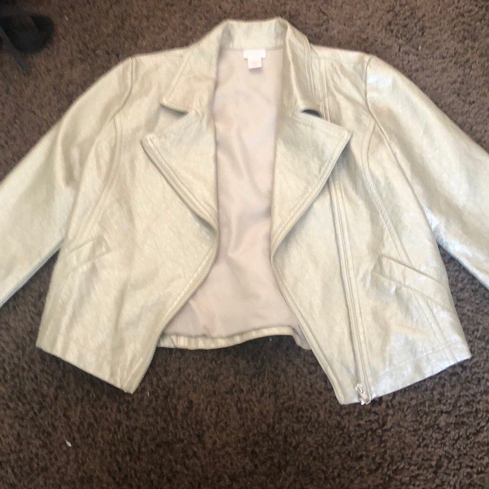 Super cute gold leather jacket